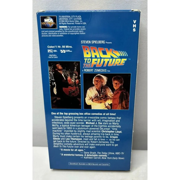 BACK TO THE FUTURE VHS Video Cassette & Case 1985 Film Michael J Fox MCA - Picture 2 of 3